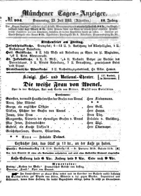 Münchener Tages-Anzeiger Donnerstag 23. Juli 1863