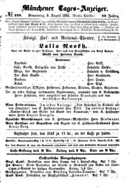 Münchener Tages-Anzeiger Donnerstag 6. August 1863