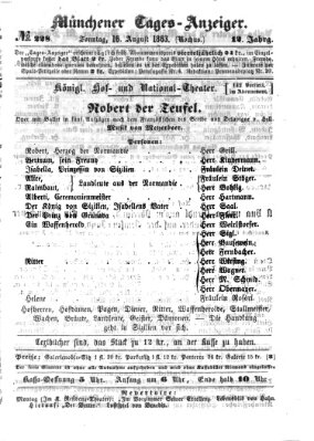 Münchener Tages-Anzeiger Sonntag 16. August 1863