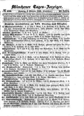 Münchener Tages-Anzeiger Samstag 3. Oktober 1863