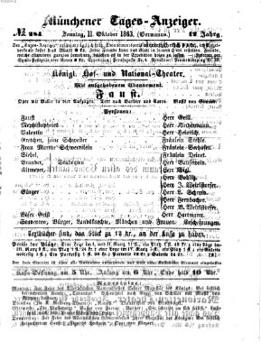 Münchener Tages-Anzeiger Sonntag 11. Oktober 1863