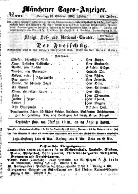 Münchener Tages-Anzeiger Sonntag 18. Oktober 1863