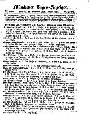 Münchener Tages-Anzeiger Samstag 21. November 1863