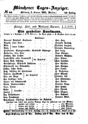 Münchener Tages-Anzeiger Mittwoch 3. Februar 1864