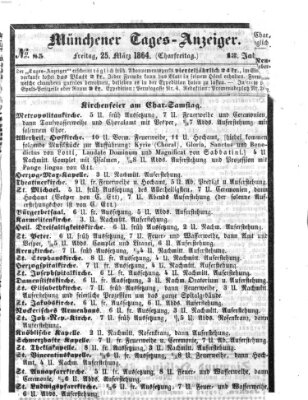 Münchener Tages-Anzeiger Freitag 25. März 1864