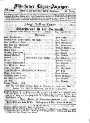 Münchener Tages-Anzeiger Montag 26. September 1864