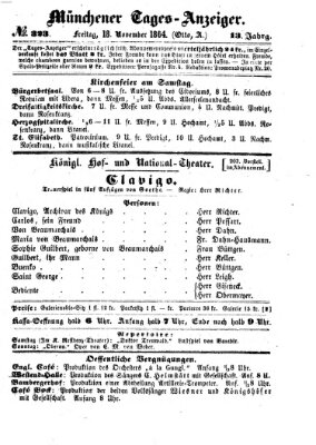Münchener Tages-Anzeiger Freitag 18. November 1864