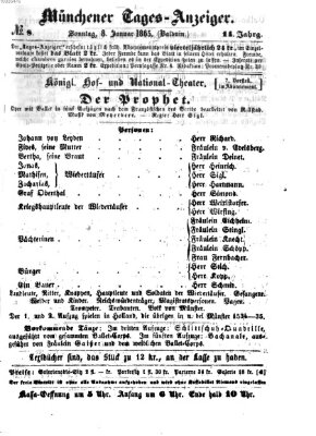 Münchener Tages-Anzeiger Sonntag 8. Januar 1865