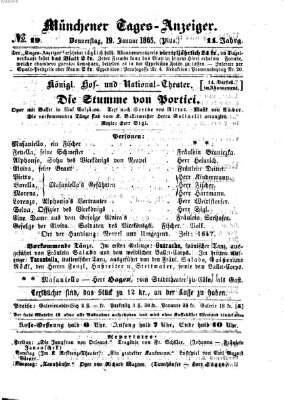 Münchener Tages-Anzeiger Donnerstag 19. Januar 1865