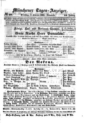 Münchener Tages-Anzeiger Dienstag 7. Februar 1865