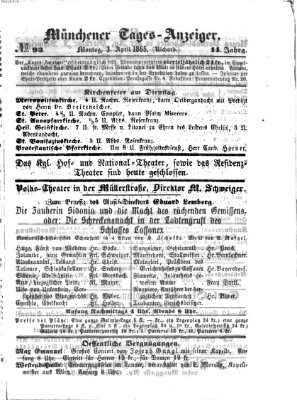 Münchener Tages-Anzeiger Montag 3. April 1865