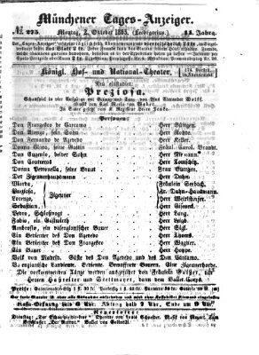 Münchener Tages-Anzeiger Montag 2. Oktober 1865