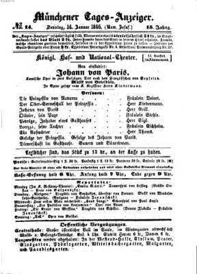 Münchener Tages-Anzeiger Sonntag 14. Januar 1866
