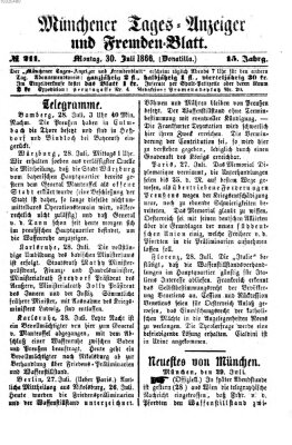 Münchener Tages-Anzeiger und Fremden-Blatt (Münchener Tages-Anzeiger) Montag 30. Juli 1866
