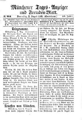 Münchener Tages-Anzeiger und Fremden-Blatt (Münchener Tages-Anzeiger) Donnerstag 2. August 1866