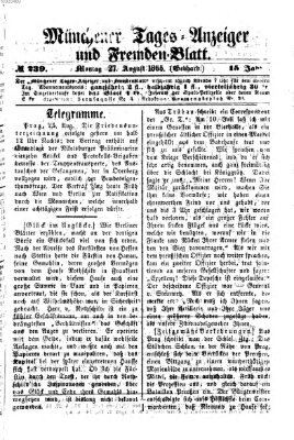 Münchener Tages-Anzeiger und Fremden-Blatt (Münchener Tages-Anzeiger) Montag 27. August 1866