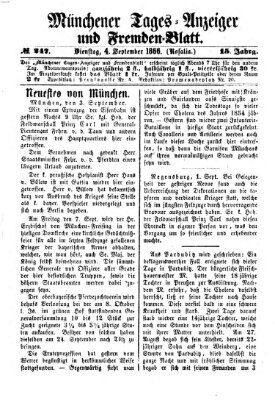 Münchener Tages-Anzeiger und Fremden-Blatt (Münchener Tages-Anzeiger) Dienstag 4. September 1866