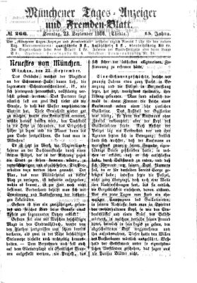 Münchener Tages-Anzeiger und Fremden-Blatt (Münchener Tages-Anzeiger) Sonntag 23. September 1866