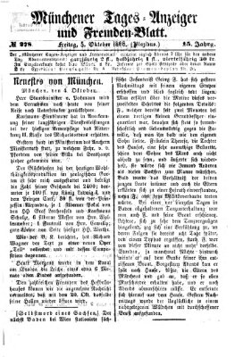 Münchener Tages-Anzeiger und Fremden-Blatt (Münchener Tages-Anzeiger) Freitag 5. Oktober 1866