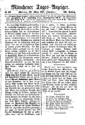 Münchener Tages-Anzeiger Mittwoch 20. März 1867