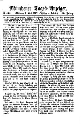 Münchener Tages-Anzeiger Mittwoch 1. Mai 1867