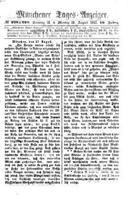 Münchener Tages-Anzeiger Montag 19. August 1867