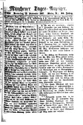Münchener Tages-Anzeiger Donnerstag 12. September 1867