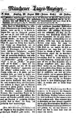 Münchener Tages-Anzeiger Samstag 29. August 1868