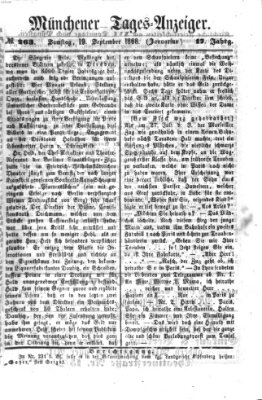 Münchener Tages-Anzeiger Samstag 19. September 1868