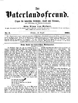 Der Vaterlandsfreund (Münchener Omnibus) Samstag 13. August 1864