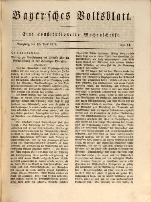 Bayerisches Volksblatt Samstag 18. April 1829