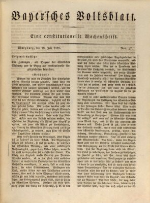 Bayerisches Volksblatt Samstag 18. Juli 1829