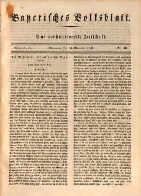 Bayerisches Volksblatt Donnerstag 24. November 1831