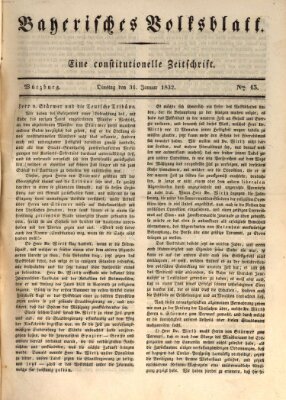 Bayerisches Volksblatt Dienstag 31. Januar 1832