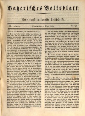 Bayerisches Volksblatt Samstag 3. März 1832