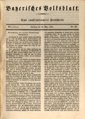 Bayerisches Volksblatt Samstag 24. März 1832