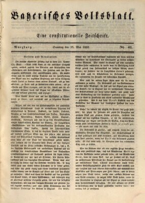 Bayerisches Volksblatt Samstag 26. Mai 1832