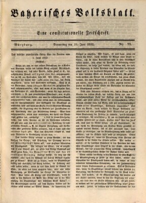 Bayerisches Volksblatt Donnerstag 21. Juni 1832