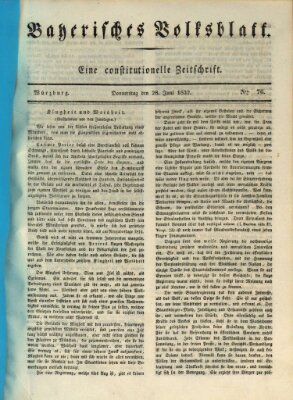 Bayerisches Volksblatt Donnerstag 28. Juni 1832