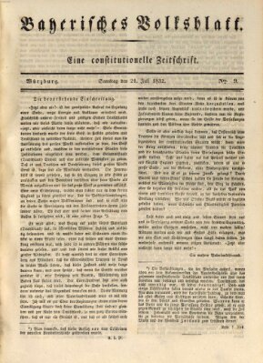 Bayerisches Volksblatt Samstag 21. Juli 1832