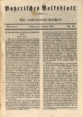 Bayerisches Volksblatt Dienstag 4. September 1832