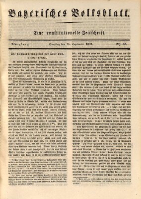 Bayerisches Volksblatt Samstag 15. September 1832