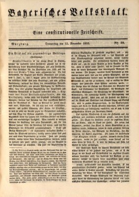 Bayerisches Volksblatt Donnerstag 15. November 1832