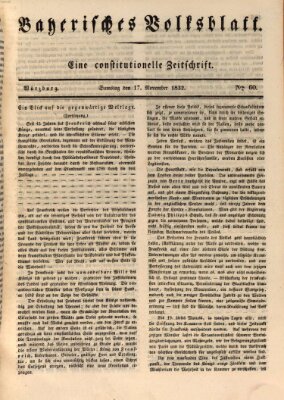 Bayerisches Volksblatt Samstag 17. November 1832