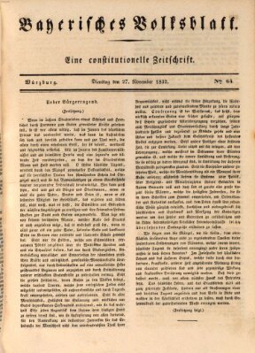 Bayerisches Volksblatt Dienstag 27. November 1832