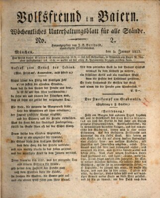 Volksfreund in Baiern (Laterna magica) Sonntag 5. Januar 1823