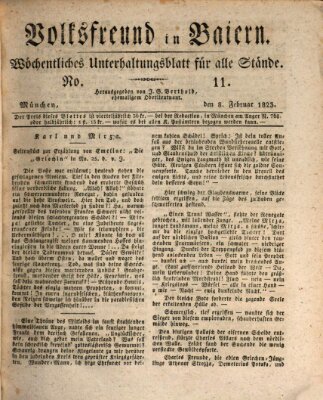 Volksfreund in Baiern (Laterna magica) Samstag 8. Februar 1823