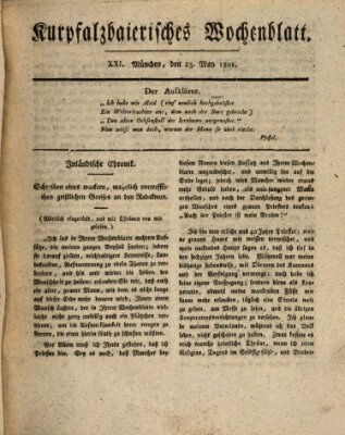Kurpfalzbaierisches Wochenblatt Samstag 23. Mai 1801