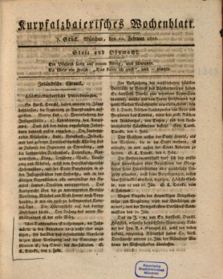 Kurpfalzbaierisches Wochenblatt Freitag 12. Februar 1802