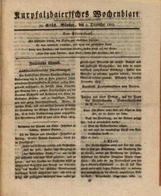 Kurpfalzbaierisches Wochenblatt Freitag 9. Dezember 1803